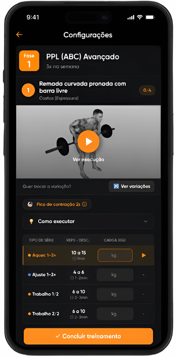 Programa PPL avançado no app