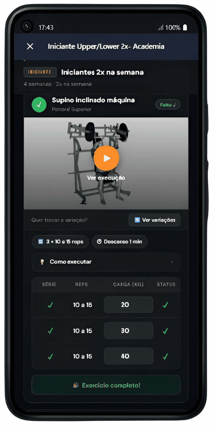 Programa para iniciantes no app