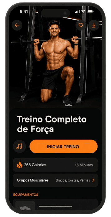 Treino de força no app